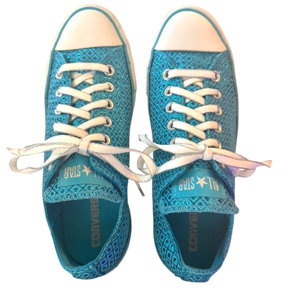 Converse All Star Blue Sparkle Specialty Oxford Size 9 - Picture 4 of 8